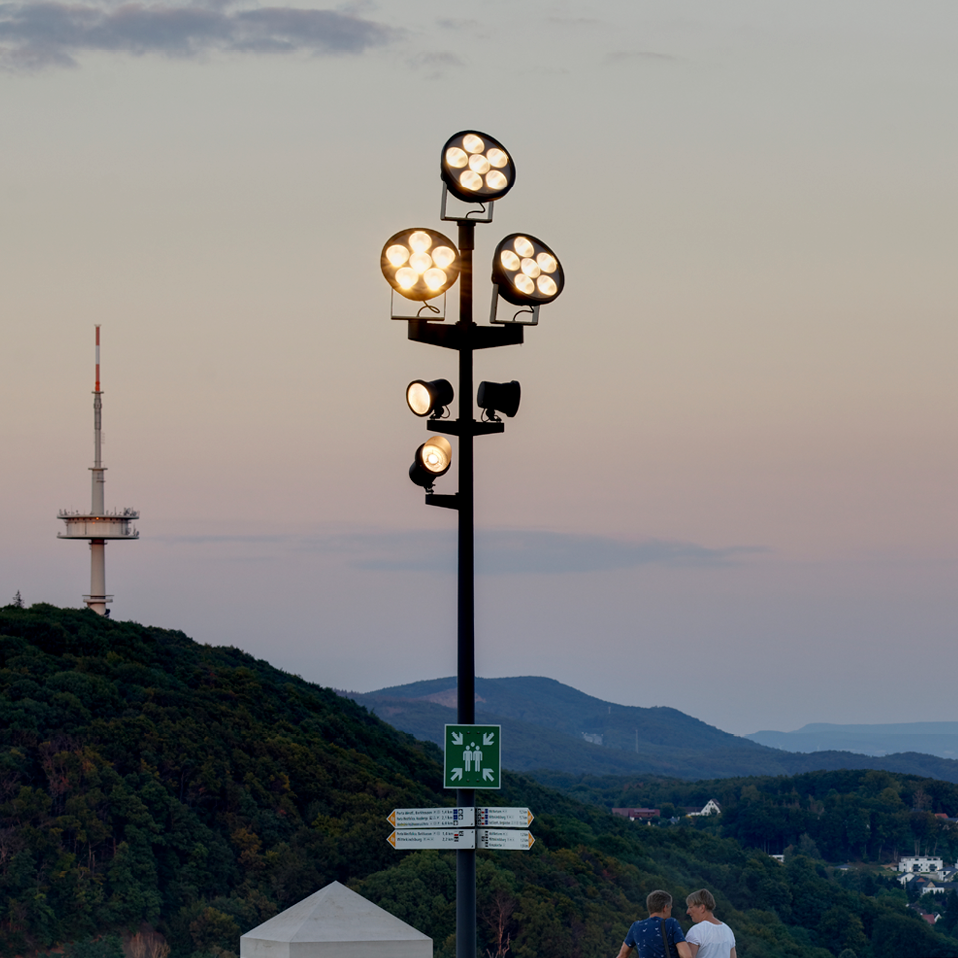 floodlights on pole